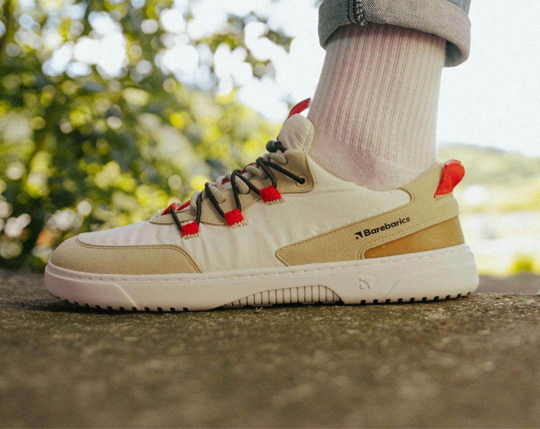 Barefoot Sneakers Barebarics Revive - Beige & White - Barefoot Shoe Store
