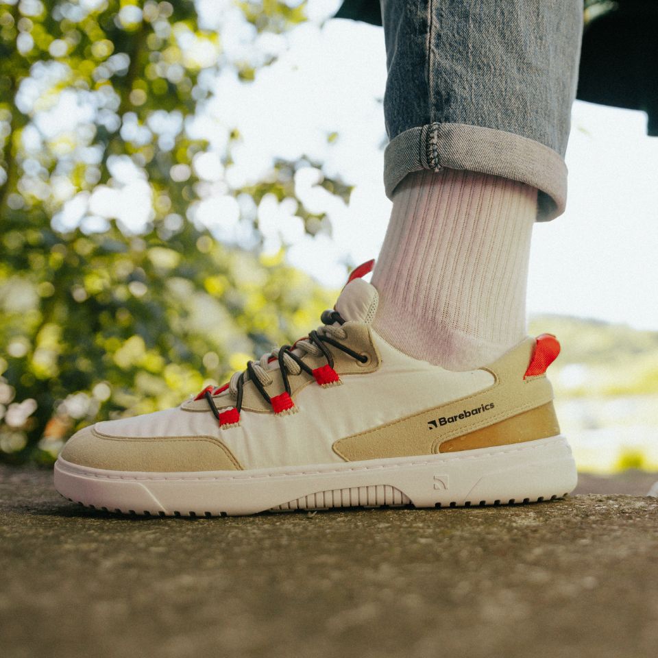 Barefoot Sneakers Barebarics Revive - Beige & White - Barefoot Shoe Store