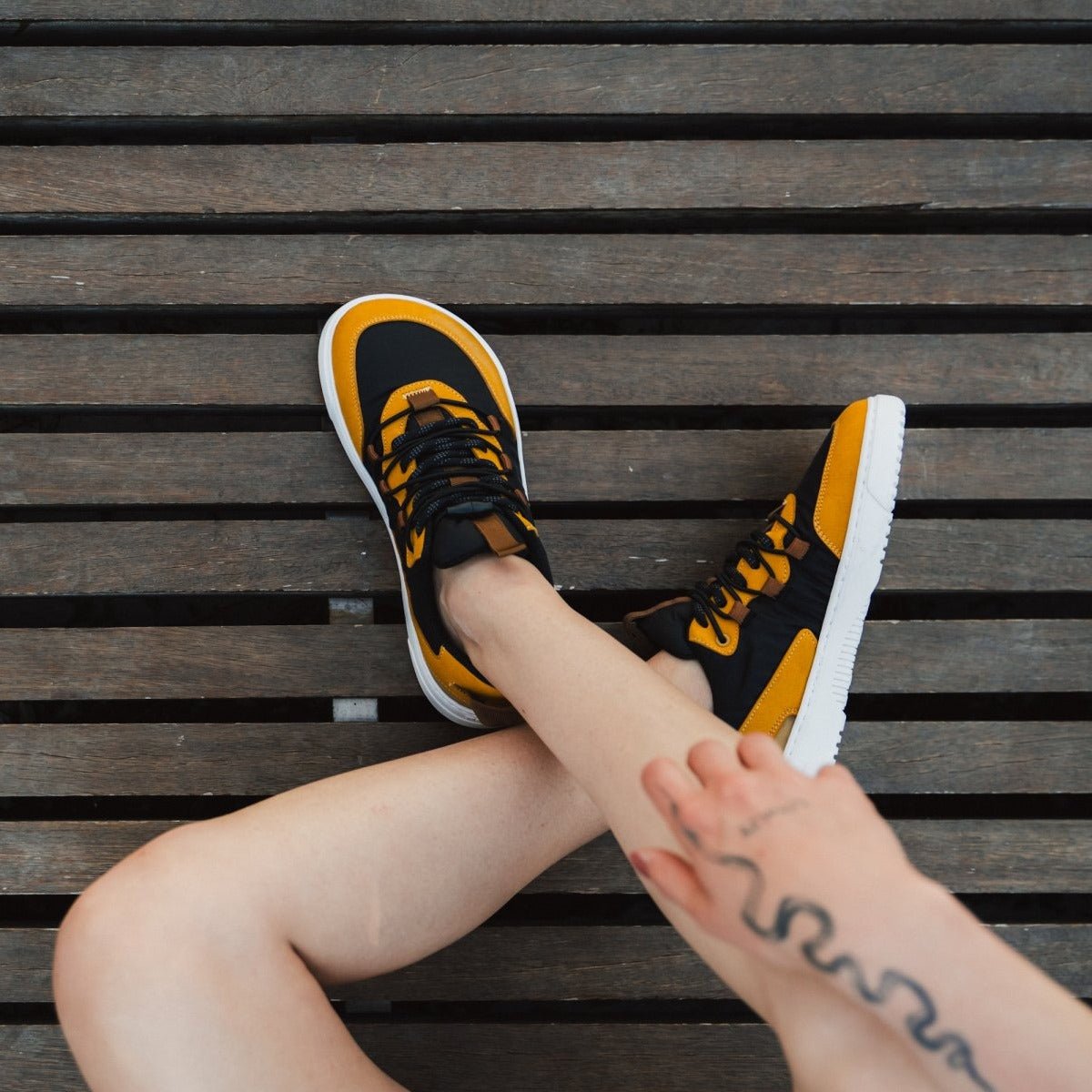 Barefoot Sneakers Barebarics Revive - Golden Yellow & Black - Barefoot Shoe Store