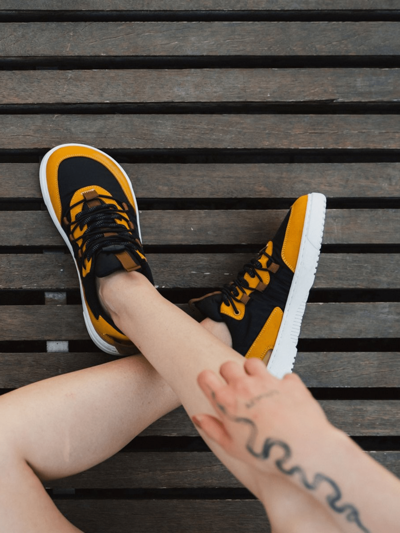 Barefoot Sneakers Barebarics Revive - Golden Yellow & Black - Barefoot Shoe Store