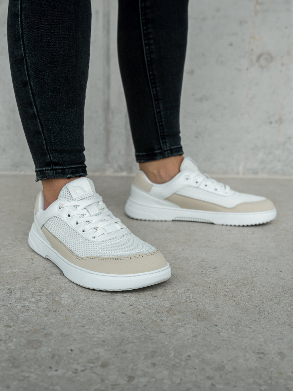 Barefoot Sneakers Barebarics Vaporo - White & Beige - Barefoot Shoe Store