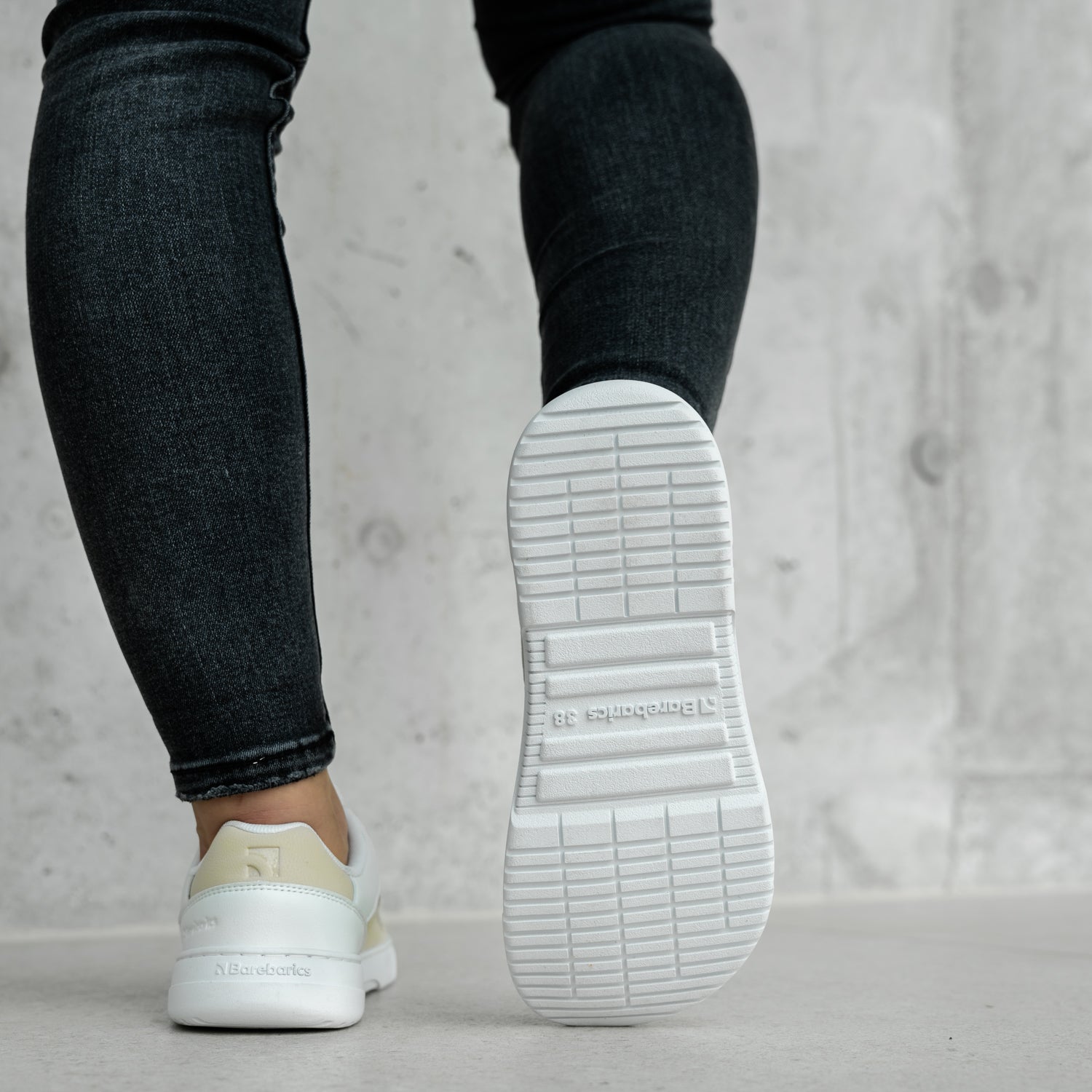 Barefoot Sneakers Barebarics Vaporo - White & Beige - Barefoot Shoe Store