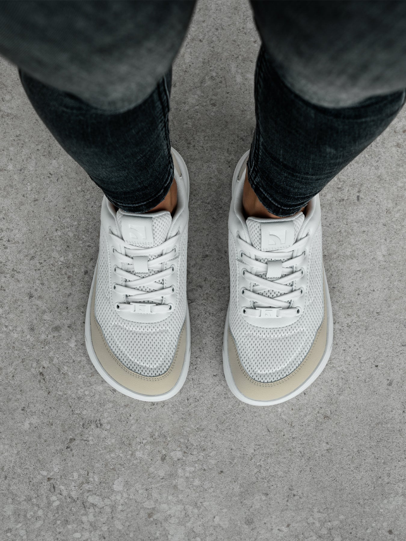 Barefoot Sneakers Barebarics Vaporo - White & Beige - Barefoot Shoe Store