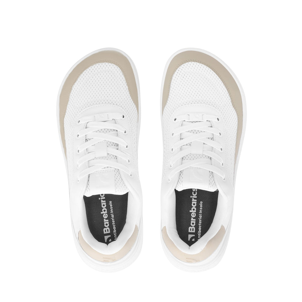 Barefoot Sneakers Barebarics Vaporo - White & Beige - Barefoot Shoe Store
