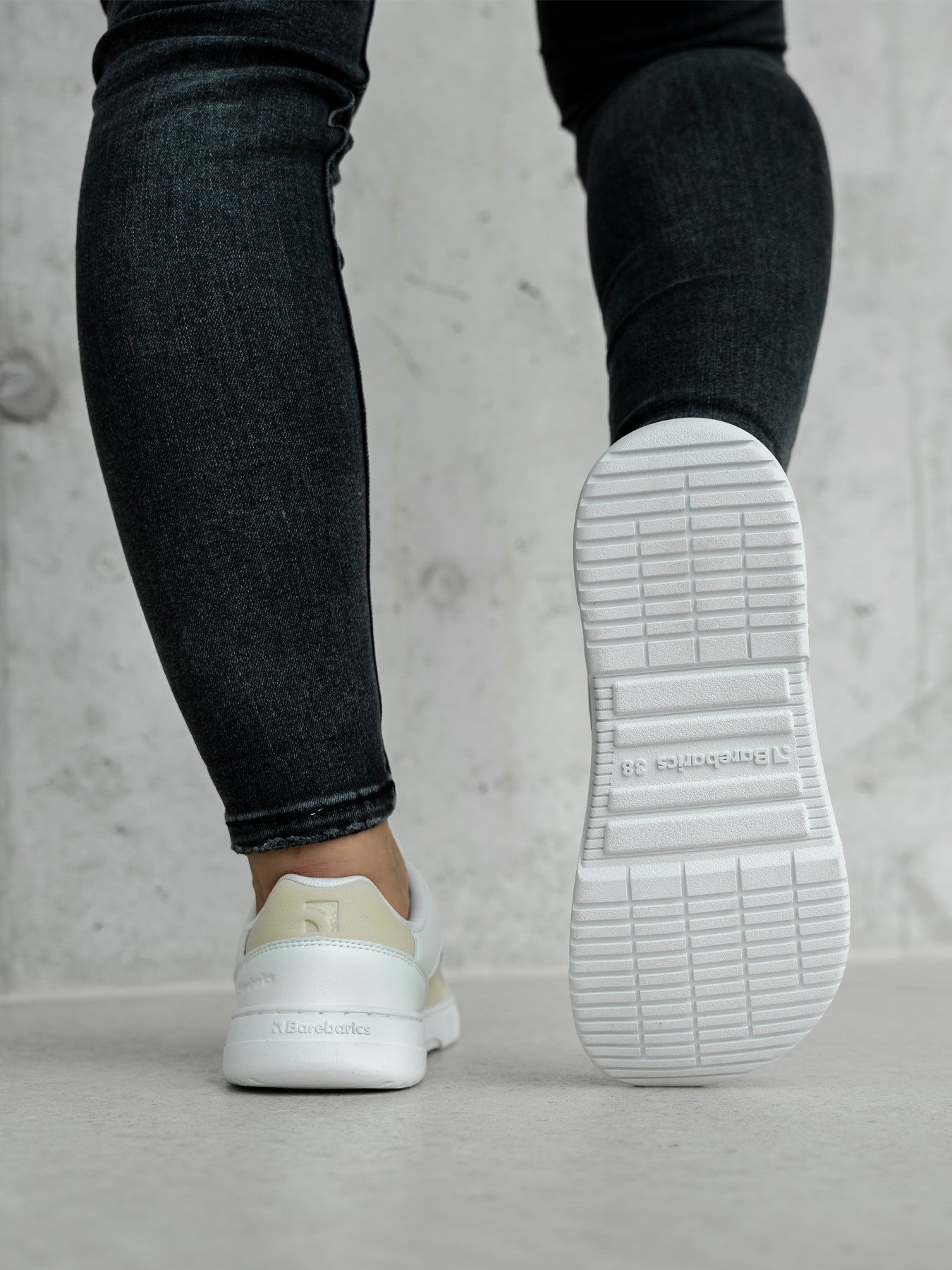 Barefoot Sneakers Barebarics Vaporo - White & Beige - Barefoot Shoe Store