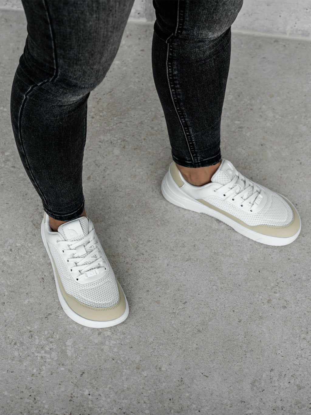 Barefoot Sneakers Barebarics Vaporo - White & Beige - Barefoot Shoe Store