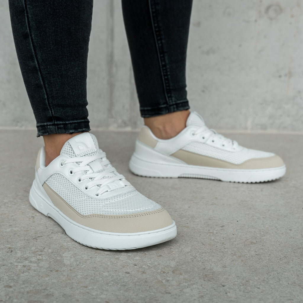 Barefoot Sneakers Barebarics Vaporo - White & Beige - Barefoot Shoe Store