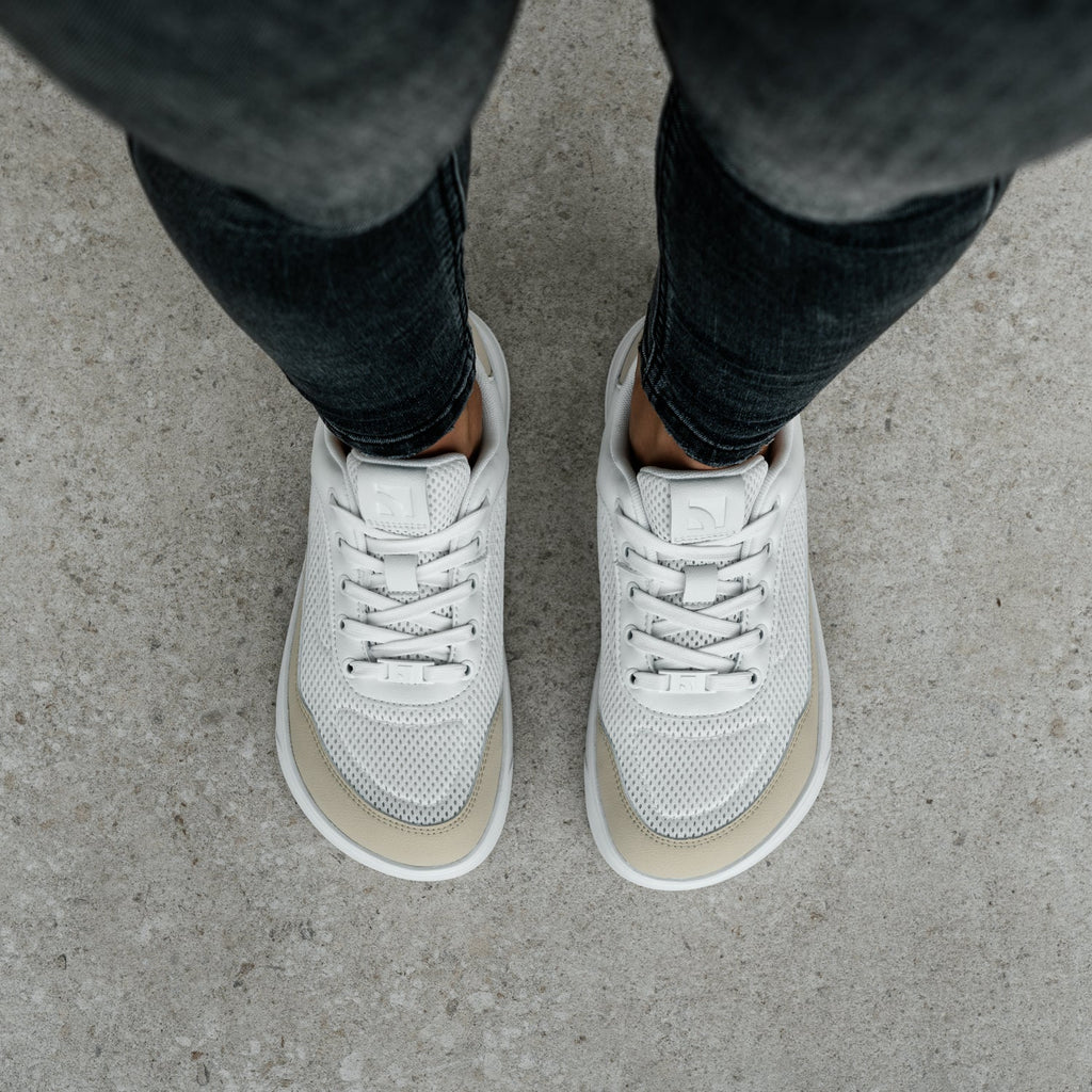 Barefoot Sneakers Barebarics Vaporo - White & Beige - Barefoot Shoe Store