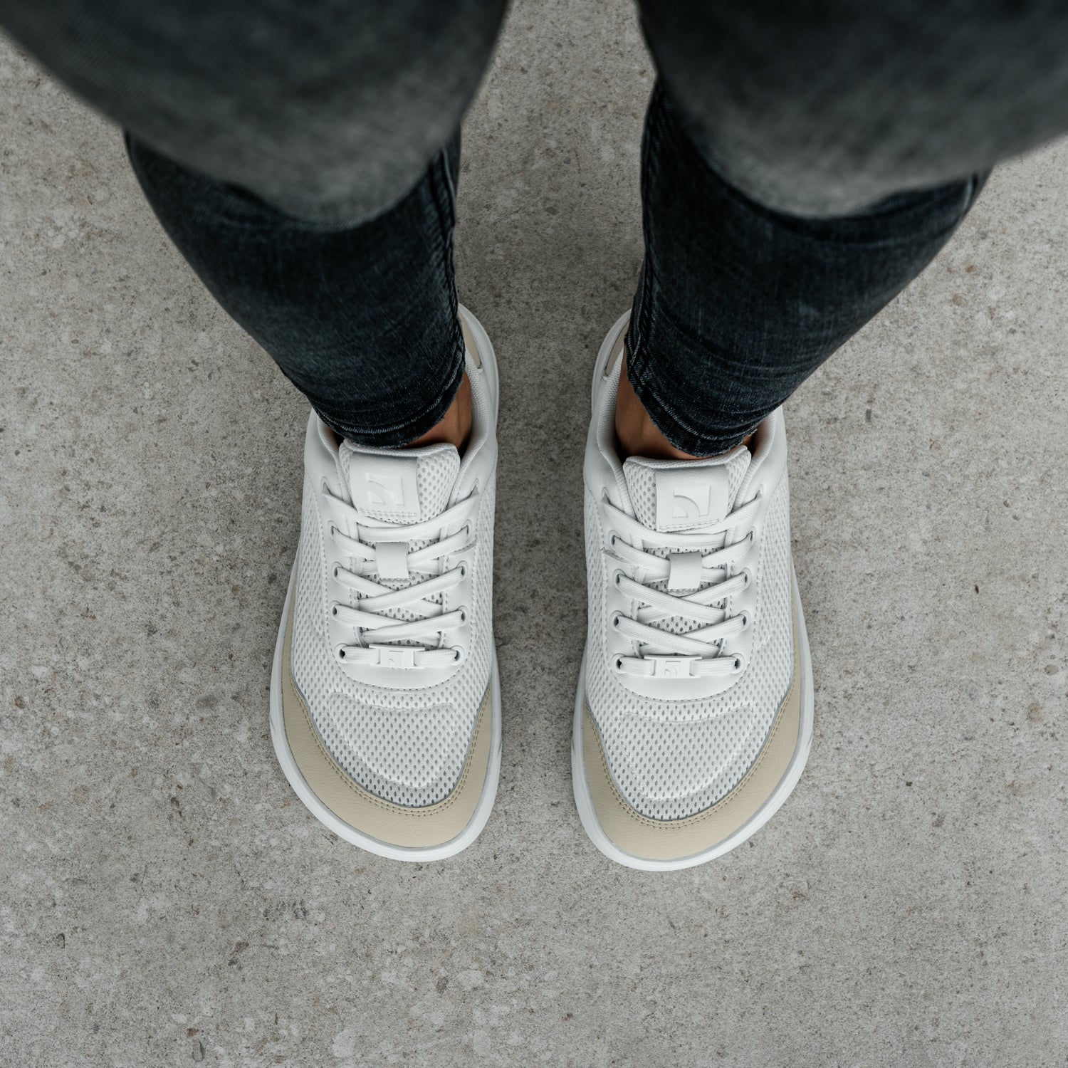 Barefoot Sneakers Barebarics Vaporo - White & Beige - Barefoot Shoe Store