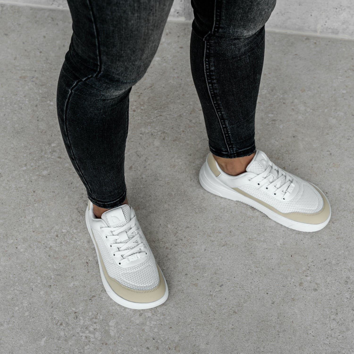 Barefoot Sneakers Barebarics Vaporo - White & Beige - Barefoot Shoe Store