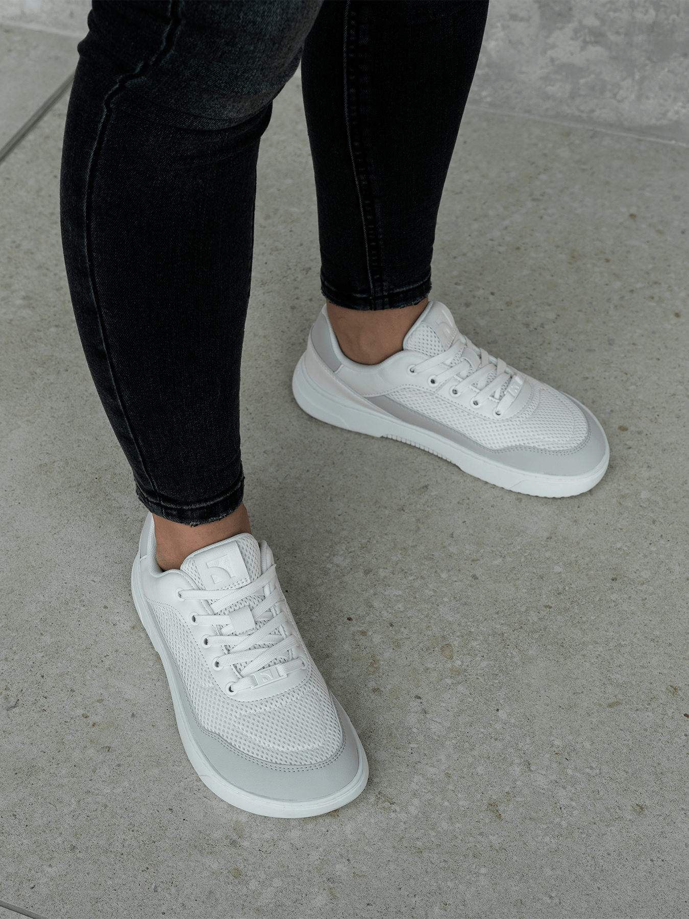 Barefoot Sneakers Barebarics Vaporo - White & Light Grey - Barefoot Shoe Store