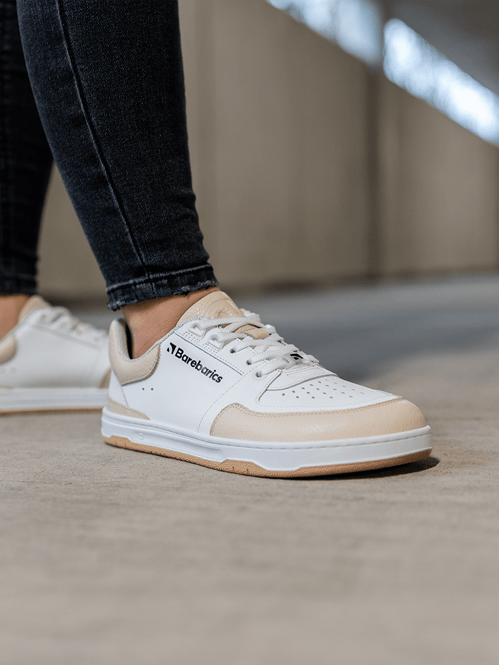 Barefoot Sneakers Barebarics Wave - White & Beige - Barefoot Shoe Store