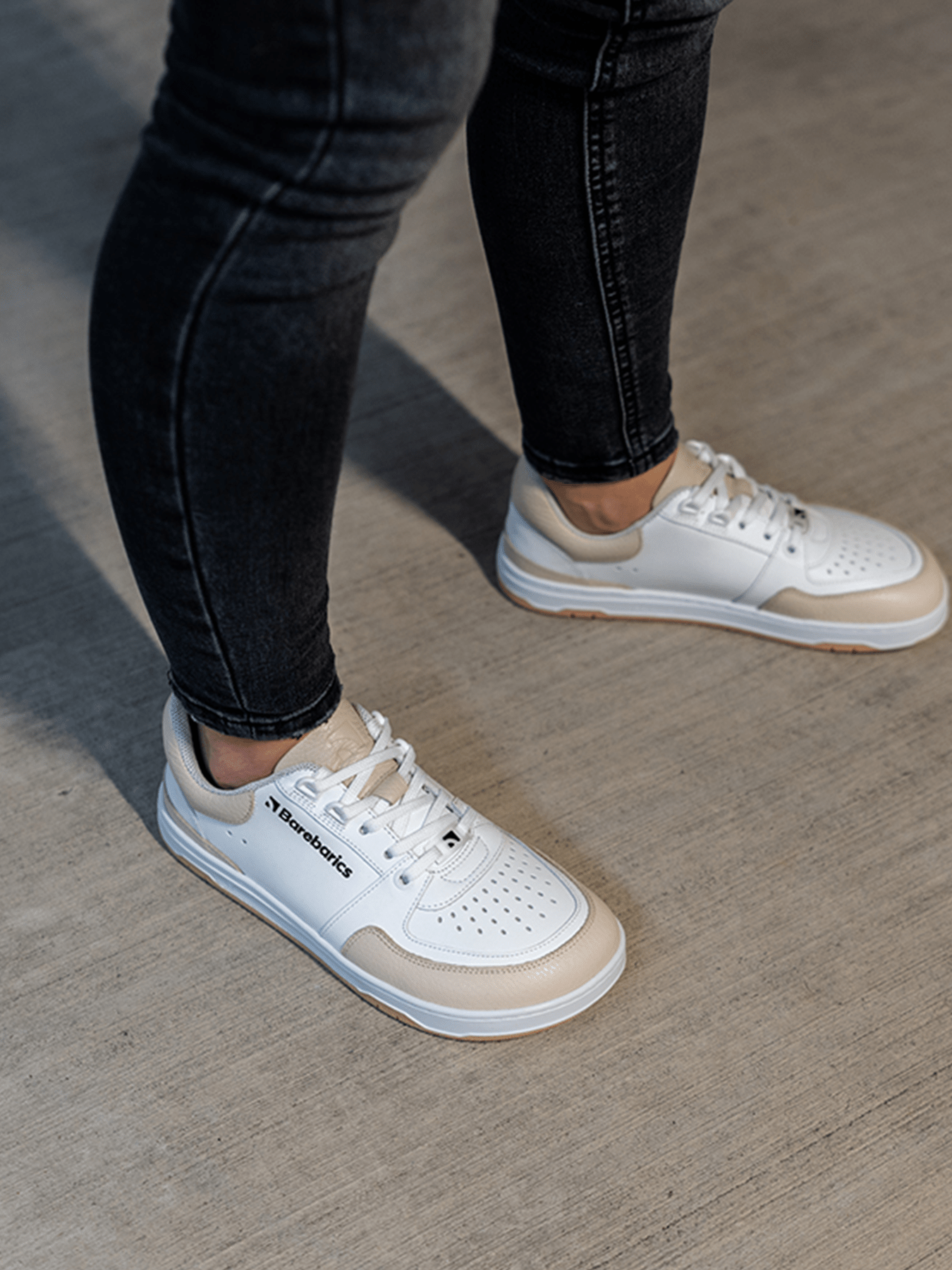 Barefoot Sneakers Barebarics Wave - White & Beige - Barefoot Shoe Store