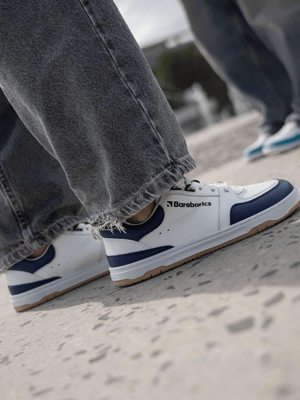 Barefoot Sneakers Barebarics Wave - White & Dark Blue - Barefoot Shoe Store