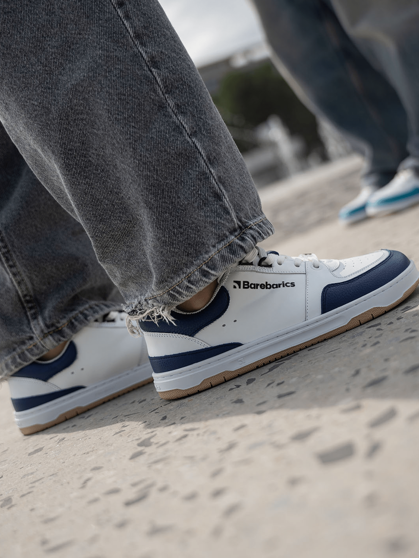 Barefoot Sneakers Barebarics Wave - White & Dark Blue - Barefoot Shoe Store