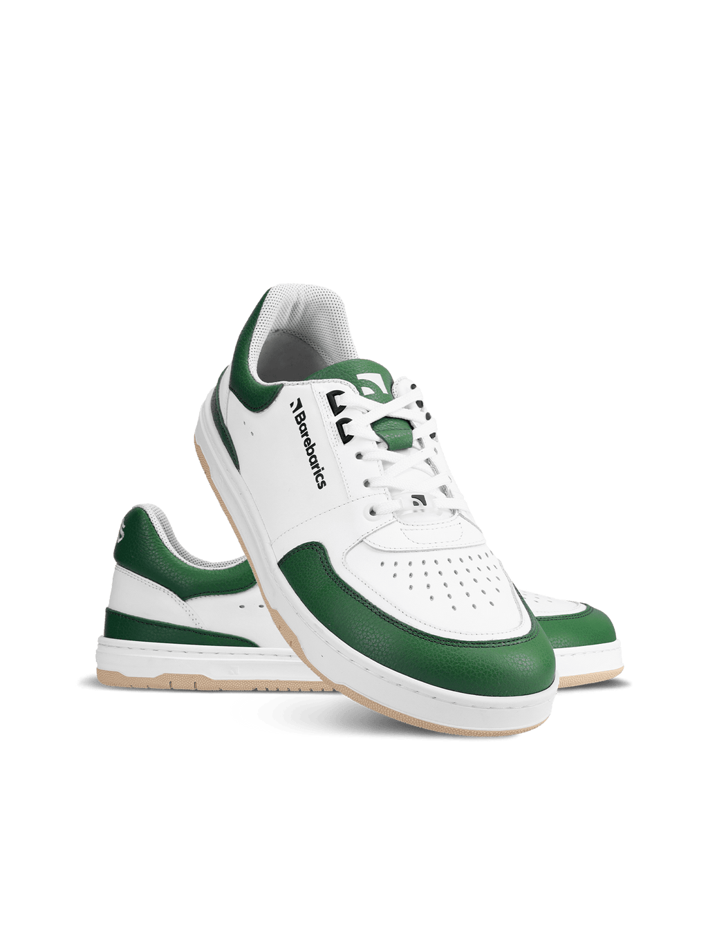 Barefoot Sneakers Barebarics Wave - White & Dark Green - Barefoot Shoe Store
