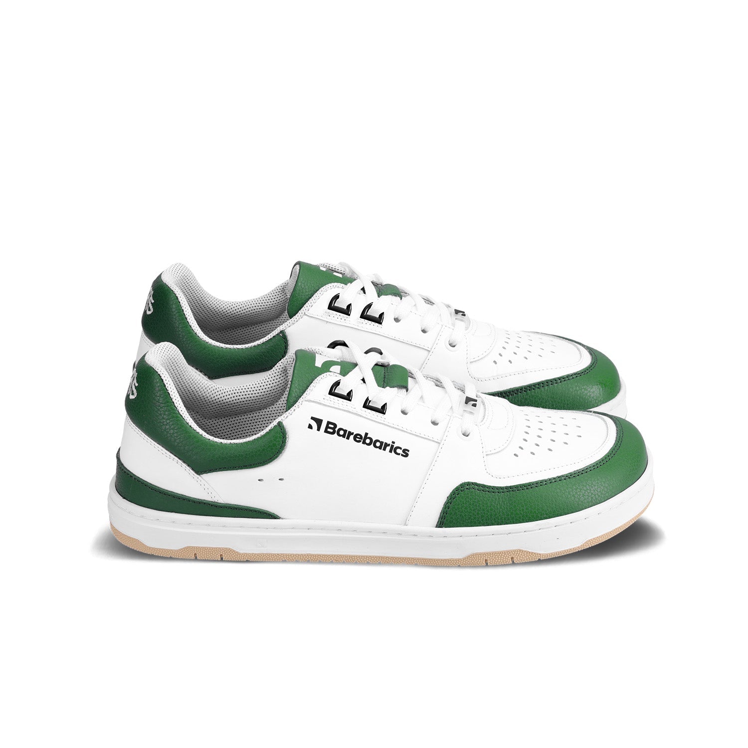 Barefoot Sneakers Barebarics Wave - White & Dark Green - Barefoot Shoe Store
