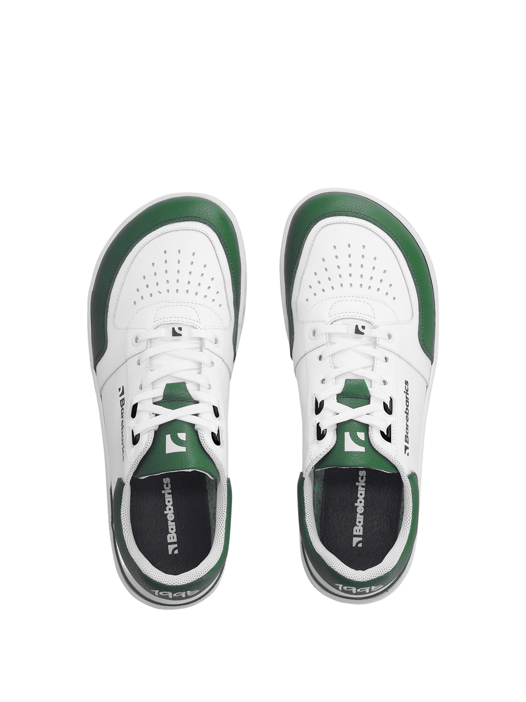 Barefoot Sneakers Barebarics Wave - White & Dark Green - Barefoot Shoe Store