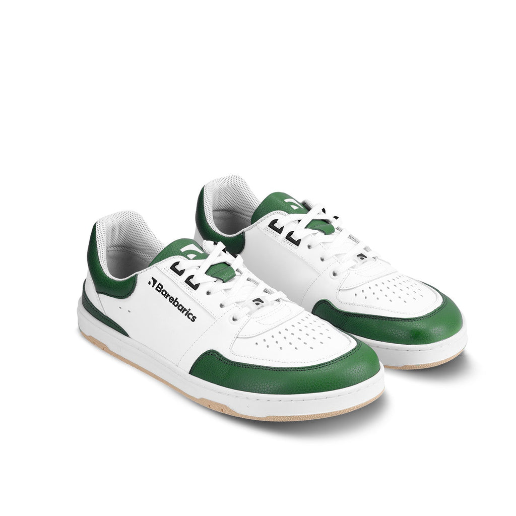 Barefoot Sneakers Barebarics Wave - White & Dark Green - Barefoot Shoe Store