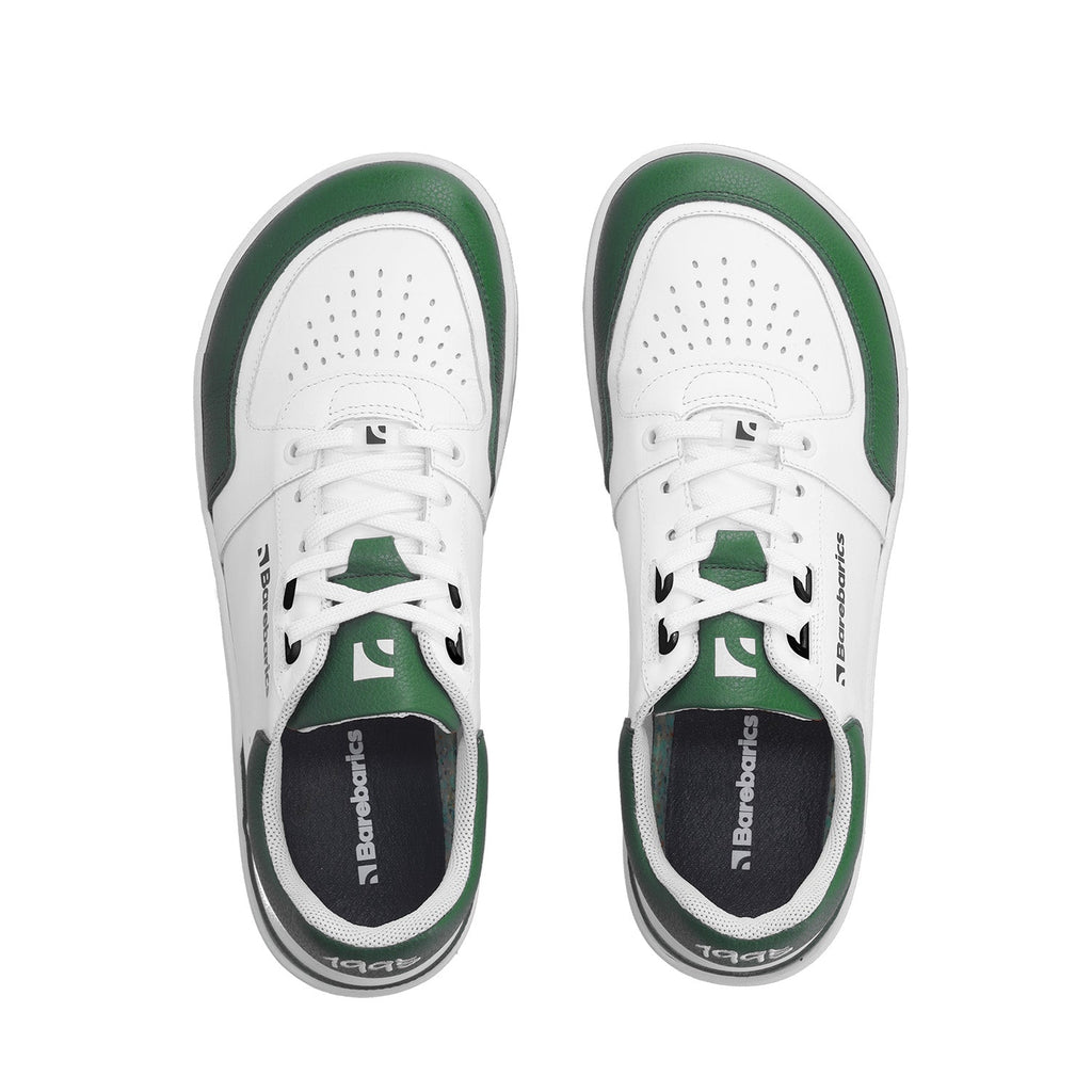 Barefoot Sneakers Barebarics Wave - White & Dark Green - Barefoot Shoe Store