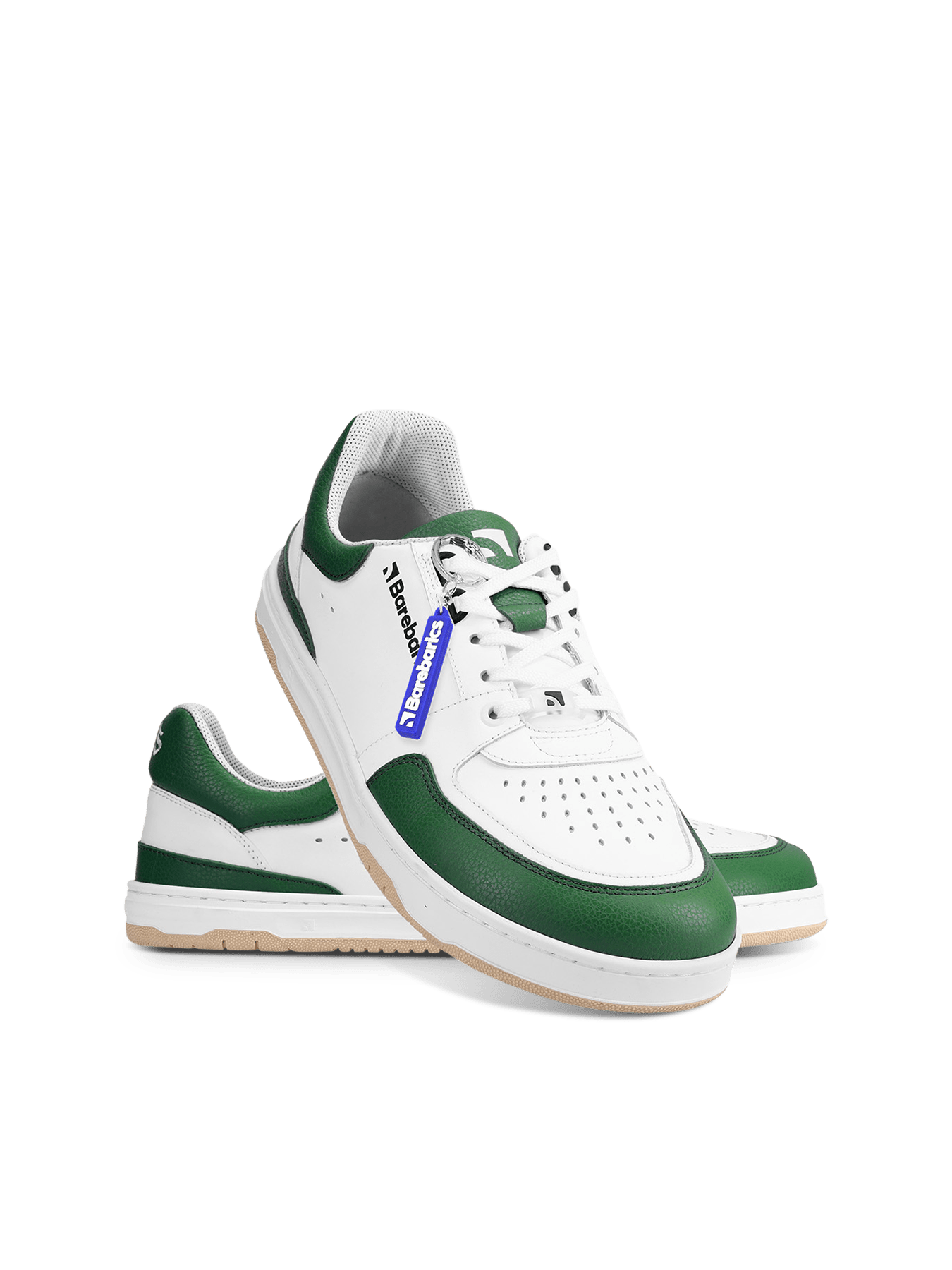 Barefoot Sneakers Barebarics Wave - White & Dark Green - Barefoot Shoe Store