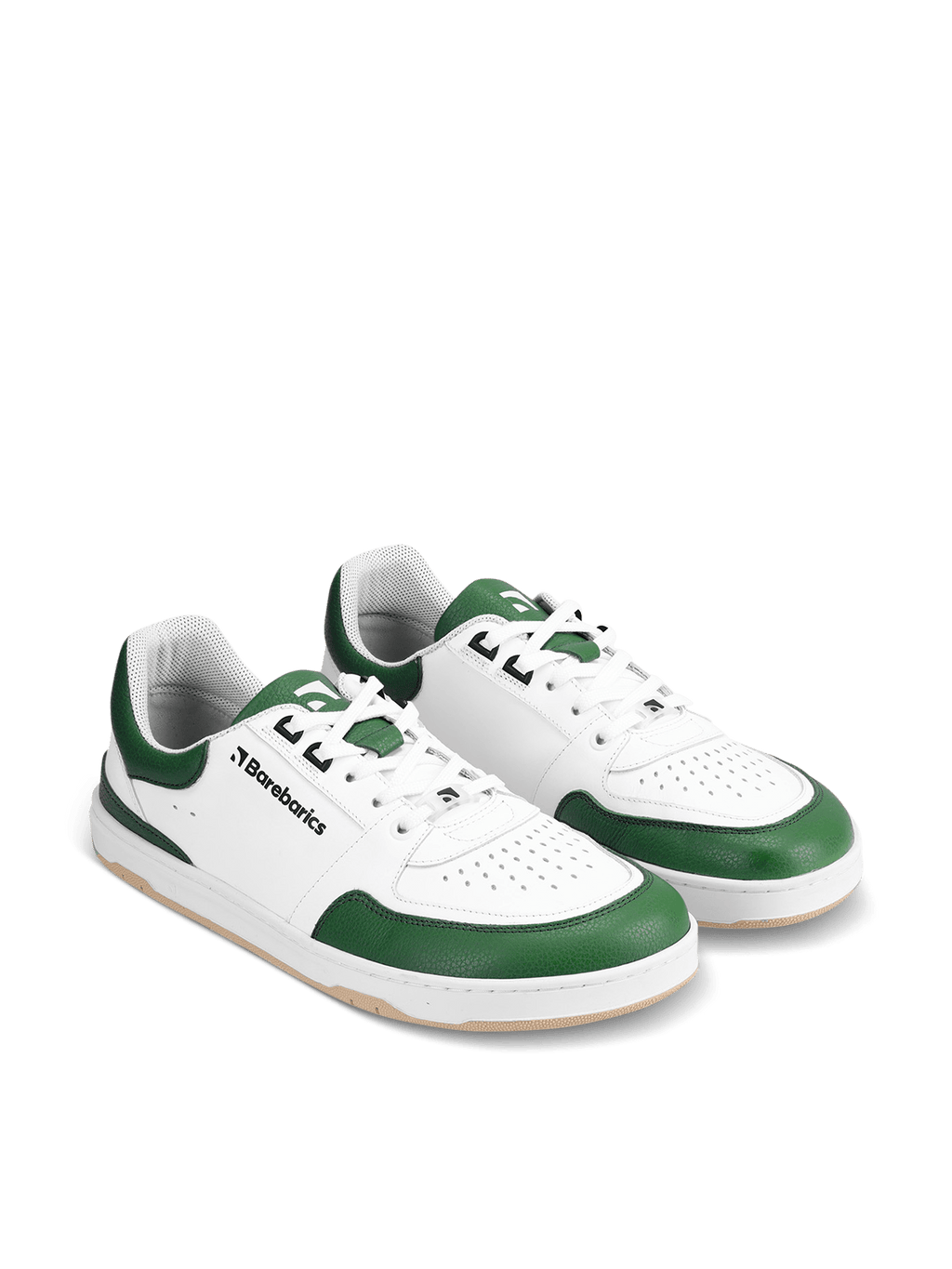 Barefoot Sneakers Barebarics Wave - White & Dark Green - Barefoot Shoe Store