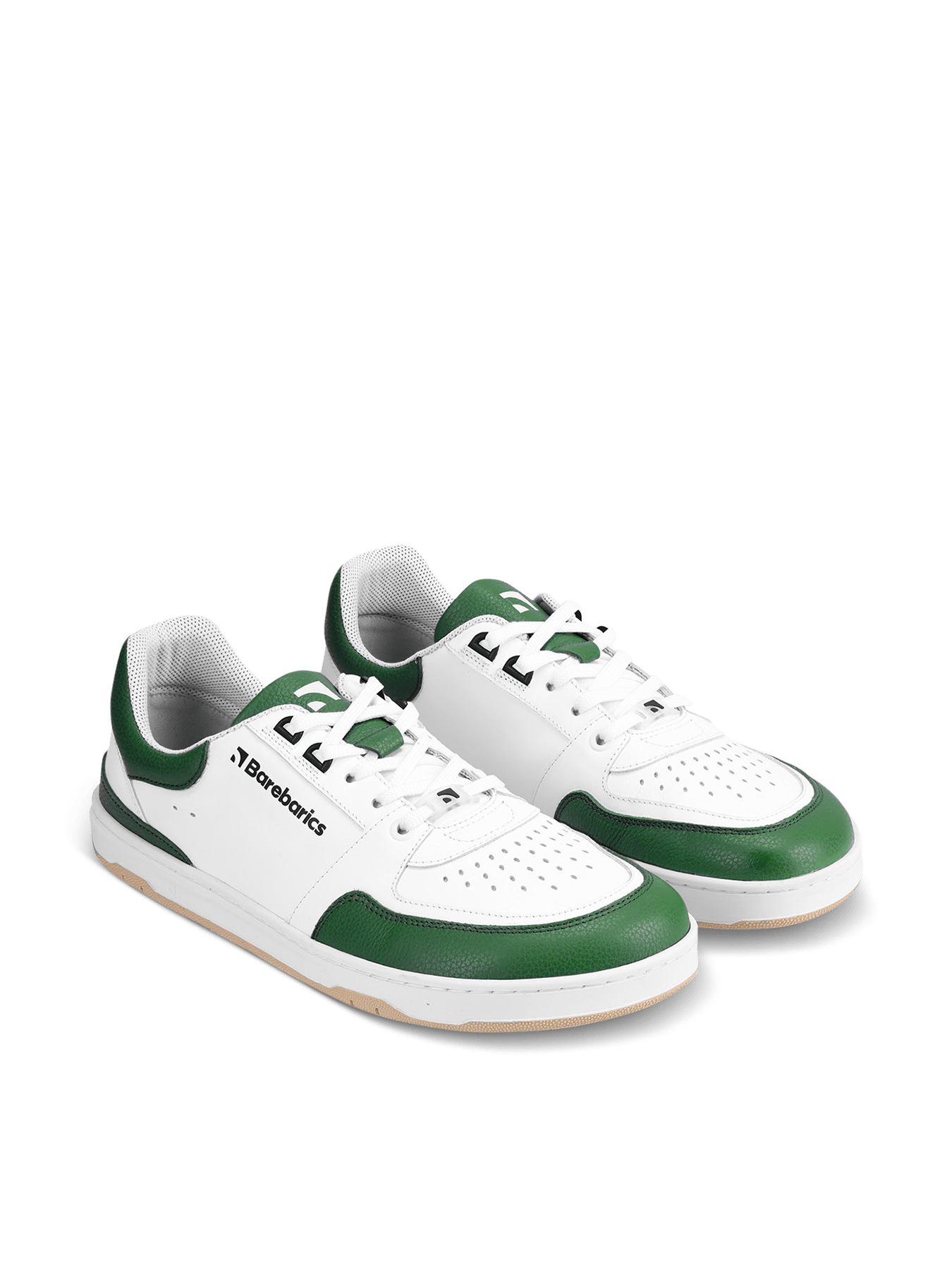 Barefoot Sneakers Barebarics Wave - White & Dark Green - Barefoot Shoe Store