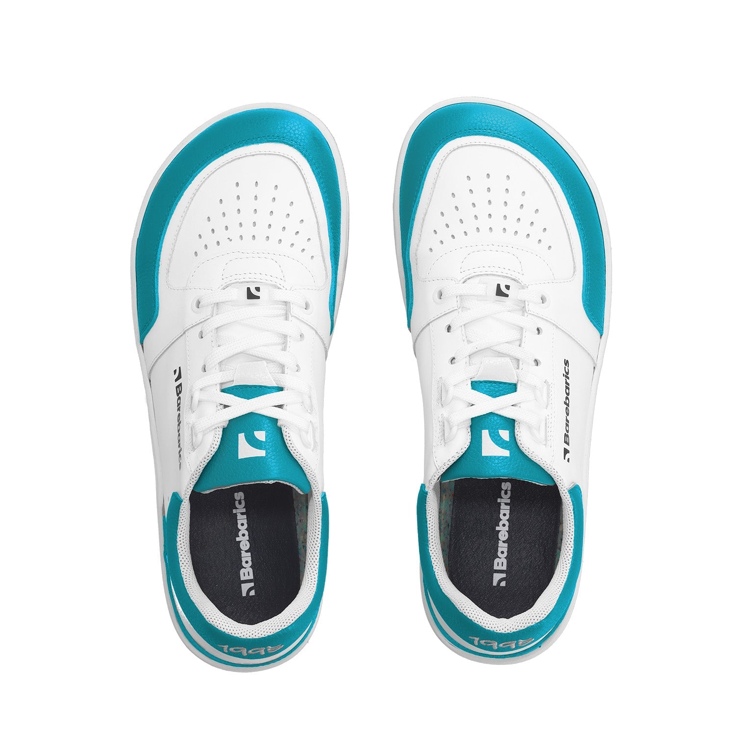 Barefoot Sneakers Barebarics Wave - White & Dark Turquoise - Barefoot Shoe Store