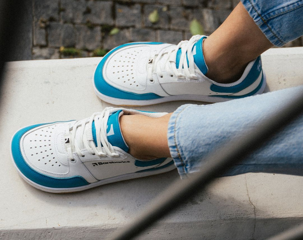 Barefoot Sneakers Barebarics Wave - White & Dark Turquoise - Barefoot Shoe Store