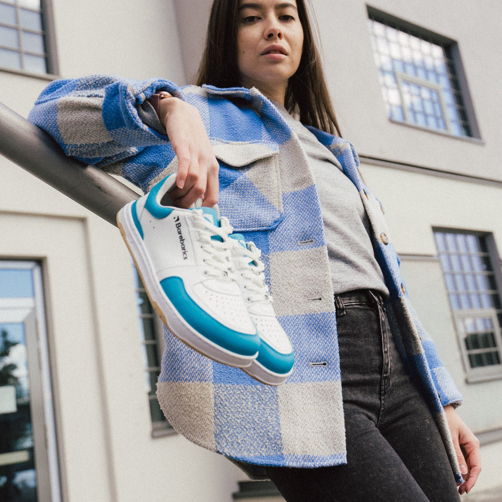 Barefoot Sneakers Barebarics Wave - White & Dark Turquoise - Barefoot Shoe Store