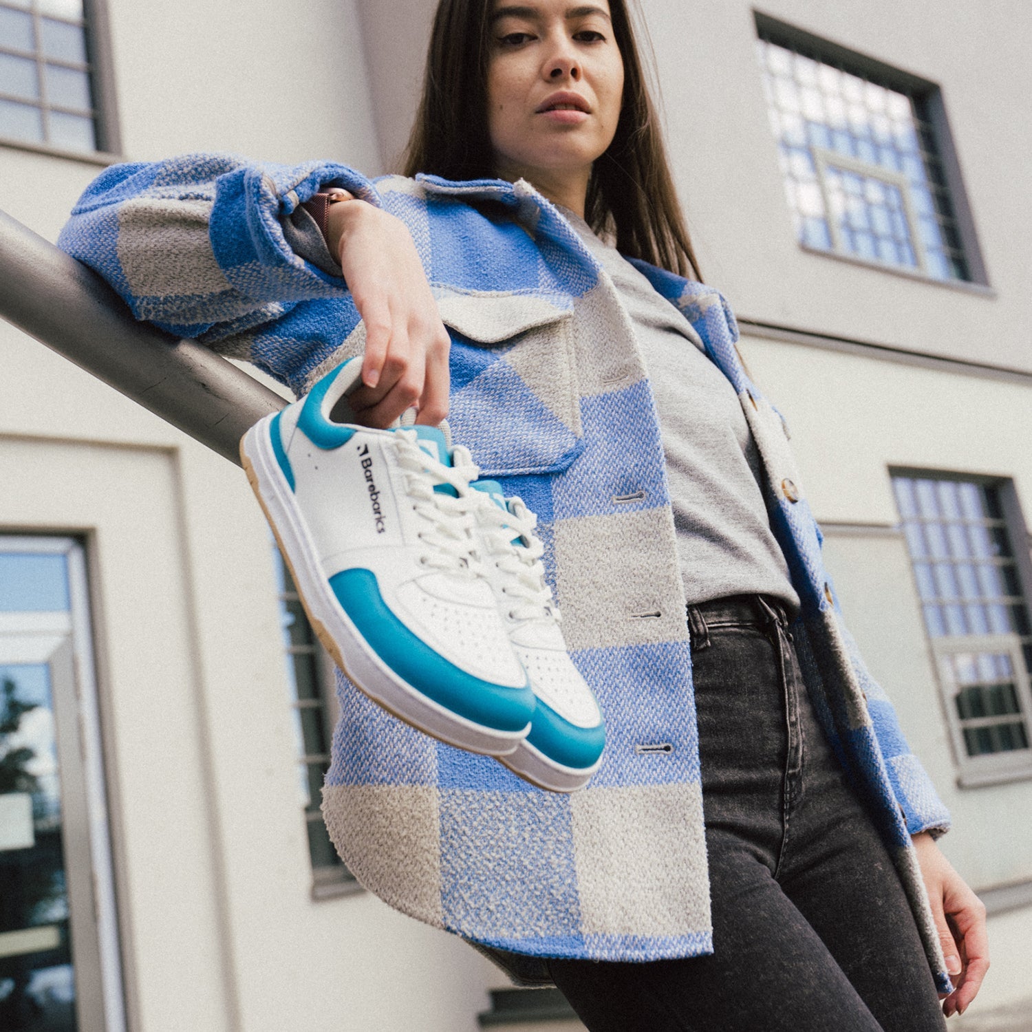 Barefoot Sneakers Barebarics Wave - White & Dark Turquoise - Barefoot Shoe Store