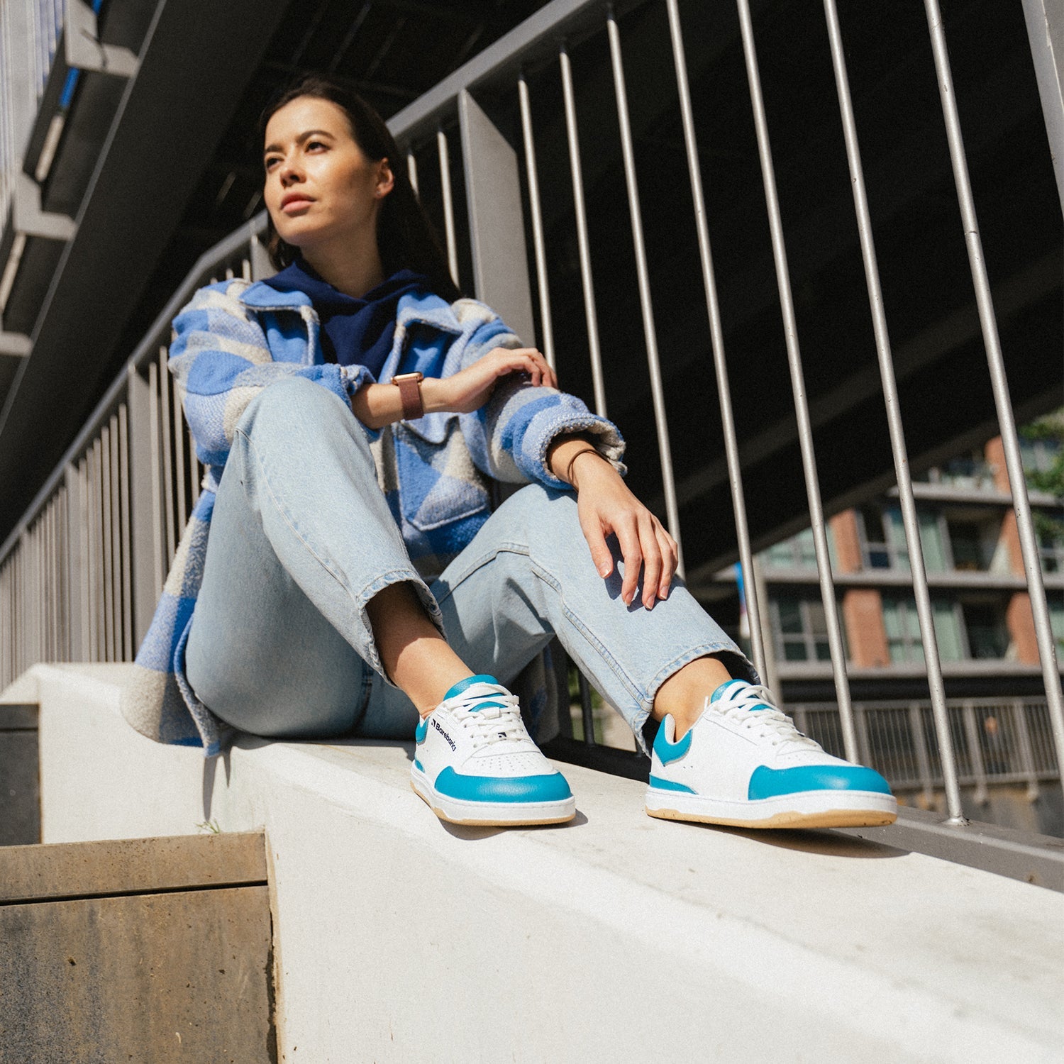 Barefoot Sneakers Barebarics Wave - White & Dark Turquoise - Barefoot Shoe Store