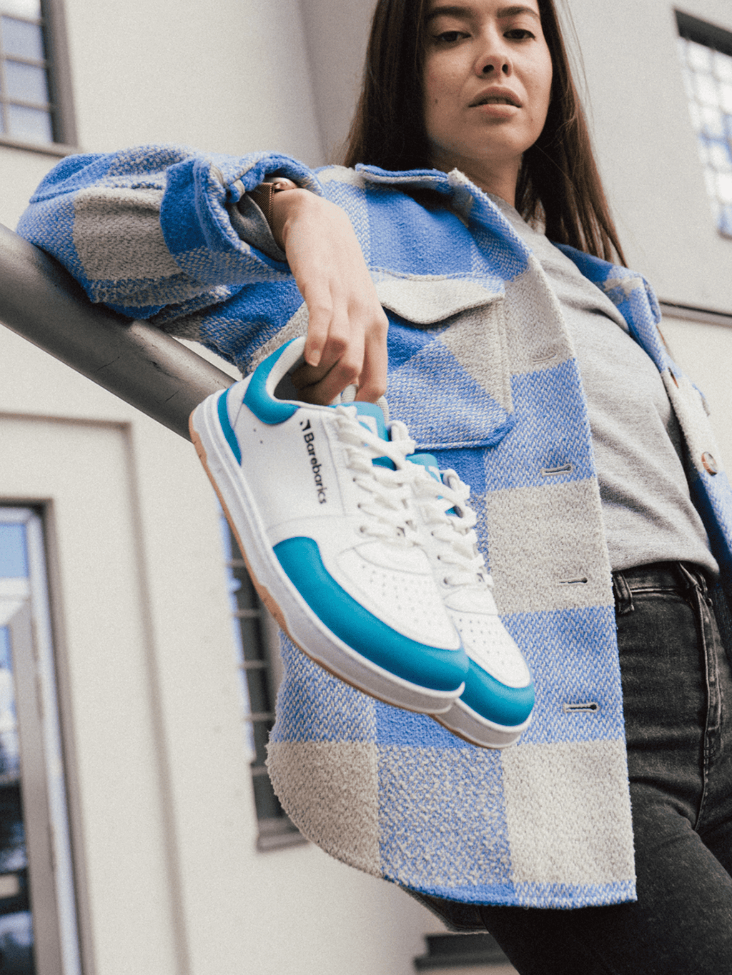 Barefoot Sneakers Barebarics Wave - White & Dark Turquoise - Barefoot Shoe Store