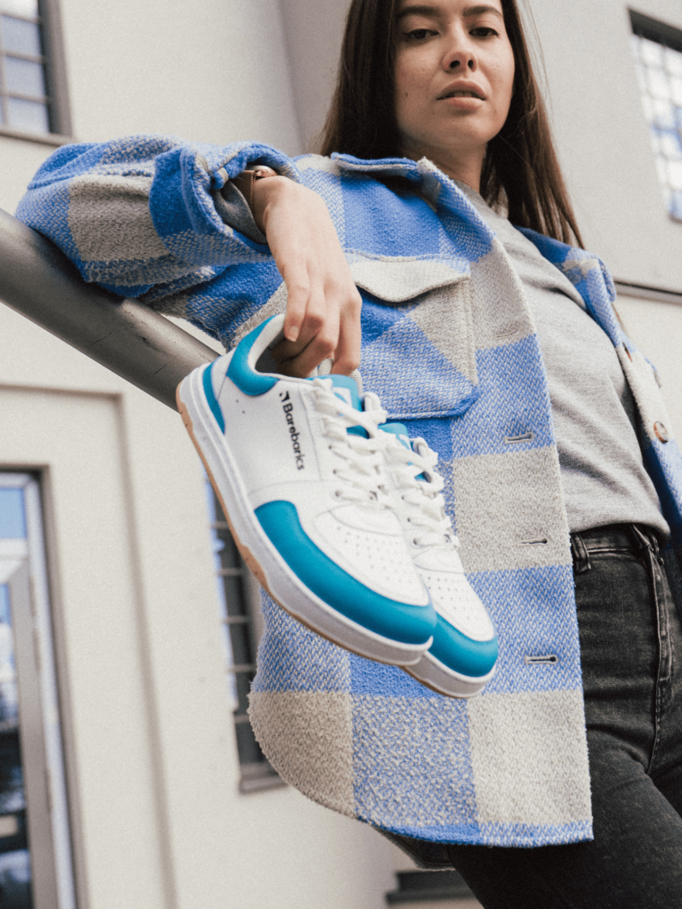 Barefoot Sneakers Barebarics Wave - White & Dark Turquoise - Barefoot Shoe Store