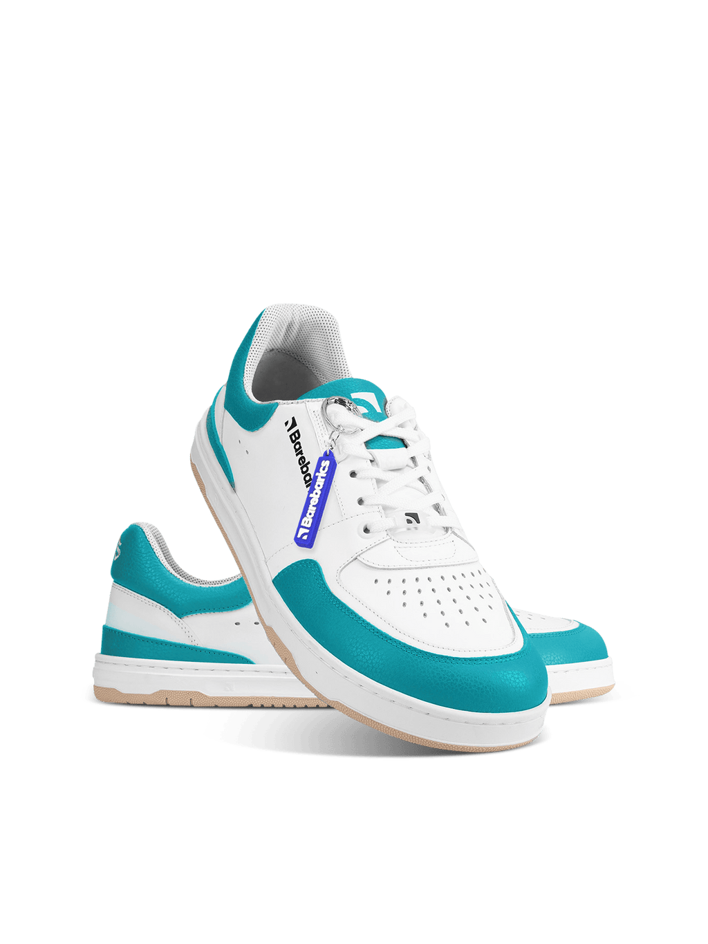 Barefoot Sneakers Barebarics Wave - White & Dark Turquoise - Barefoot Shoe Store