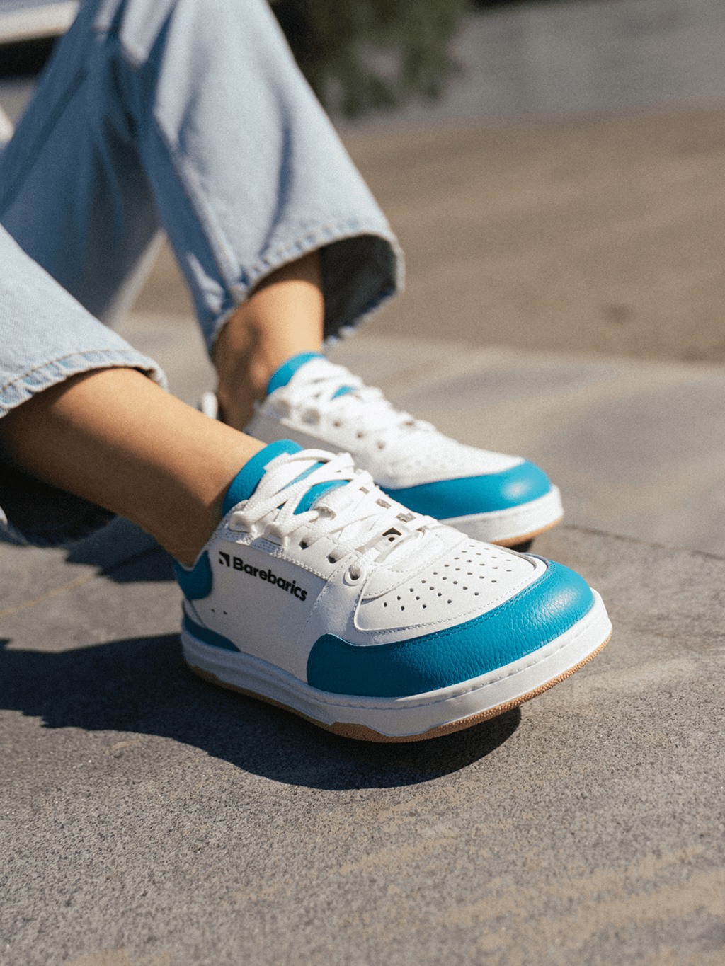 Barefoot Sneakers Barebarics Wave - White & Dark Turquoise - Barefoot Shoe Store