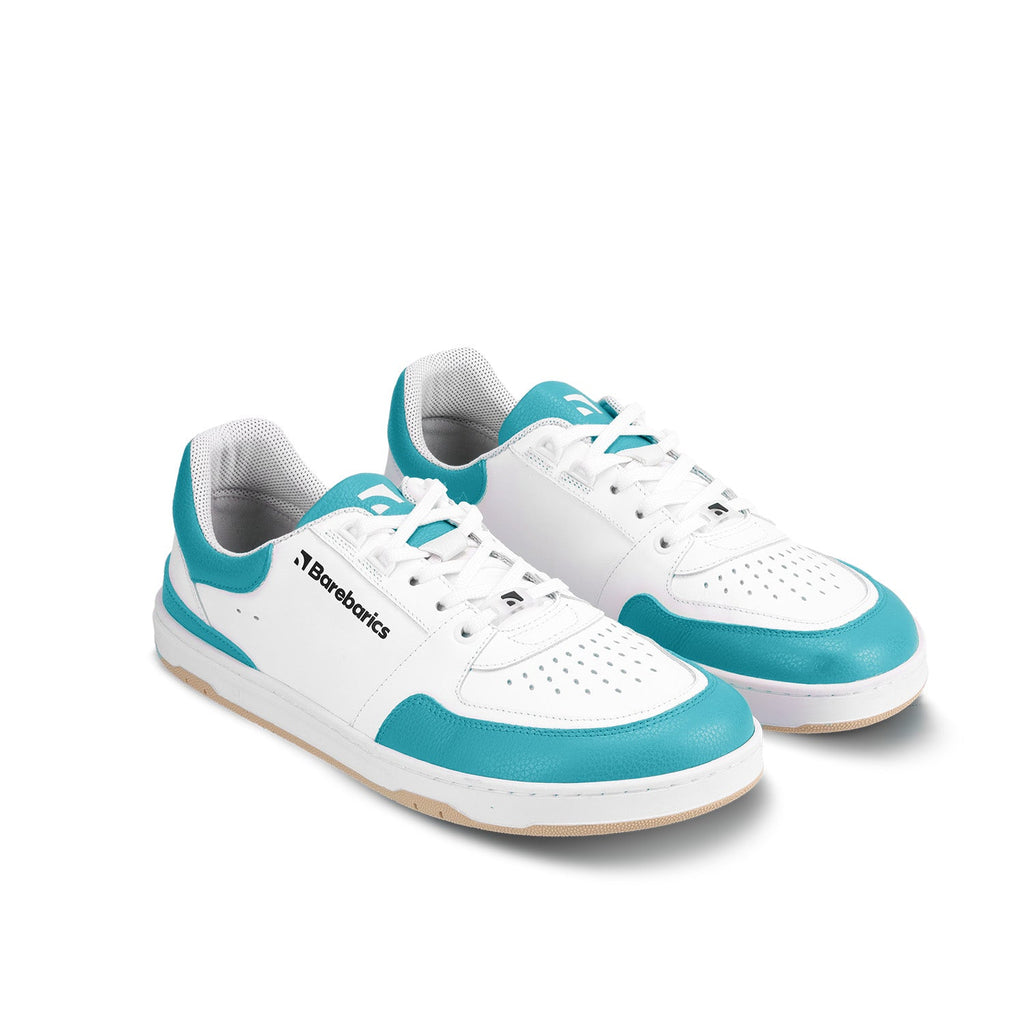 Barefoot Sneakers Barebarics Wave - White & Dark Turquoise - Barefoot Shoe Store