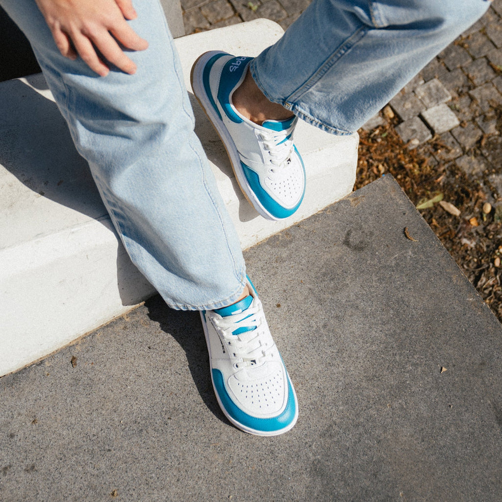 Barefoot Sneakers Barebarics Wave - White & Dark Turquoise - Barefoot Shoe Store