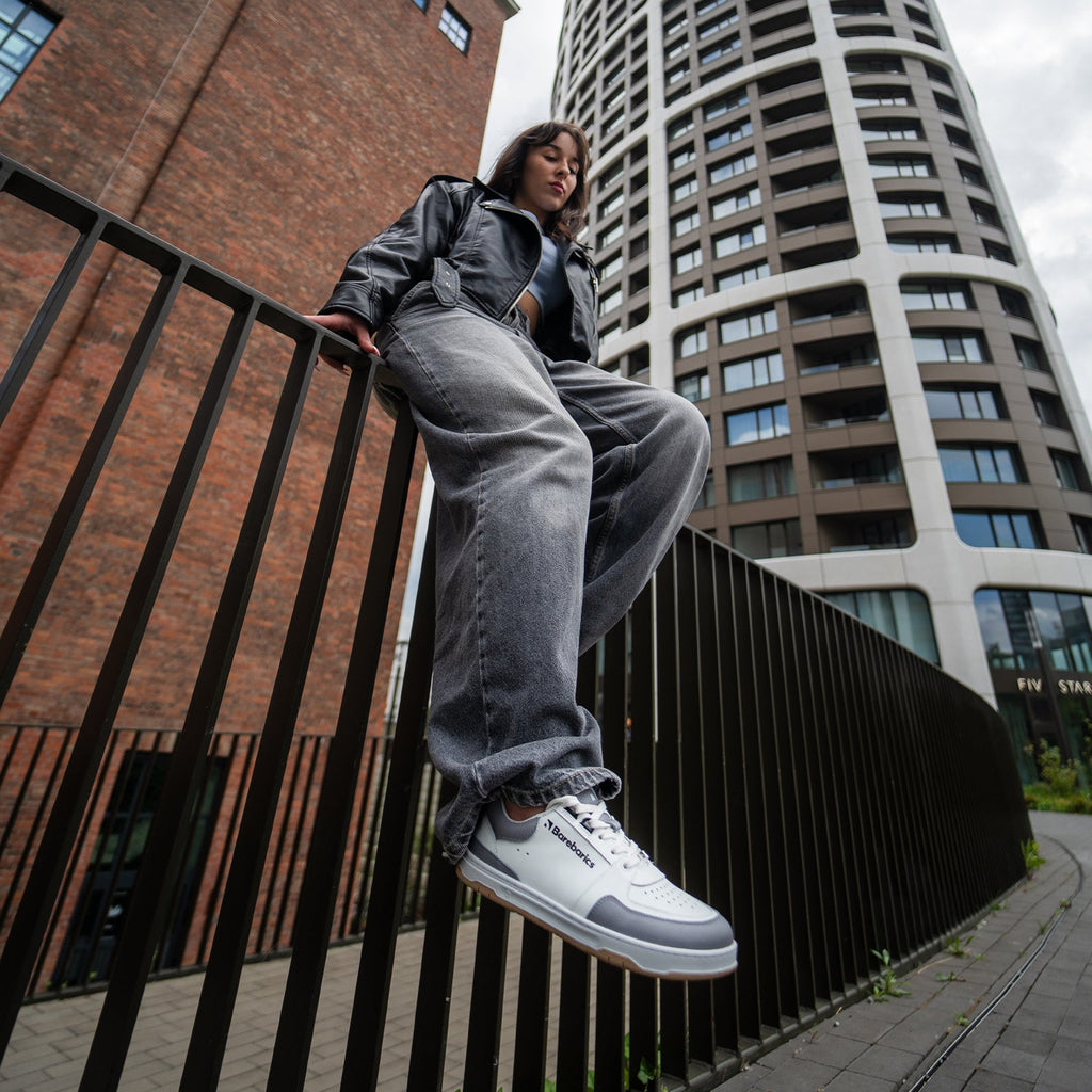 Barefoot Sneakers Barebarics Wave - White & Grey - Barefoot Shoe Store