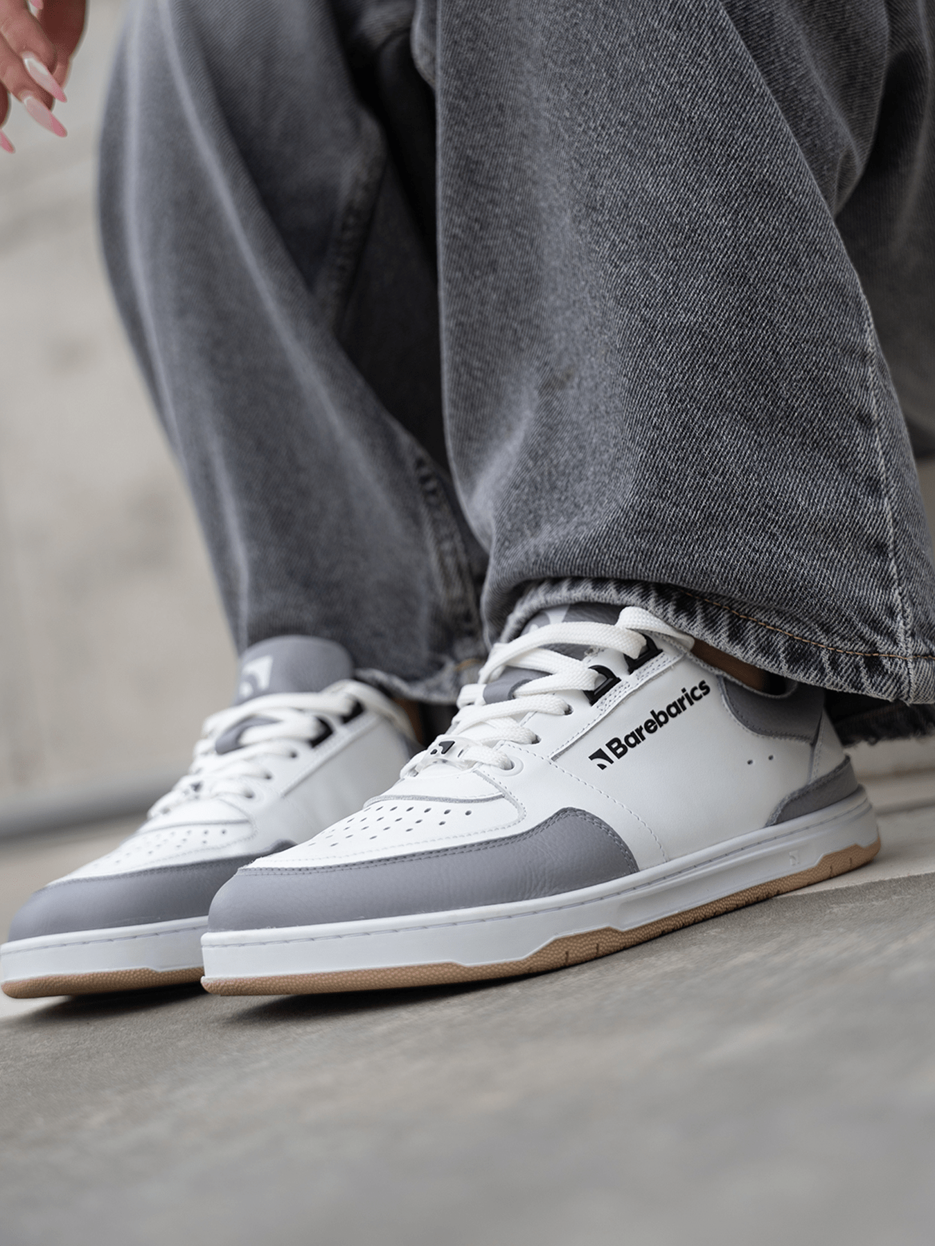 Barefoot Sneakers Barebarics Wave - White & Grey - Barefoot Shoe Store