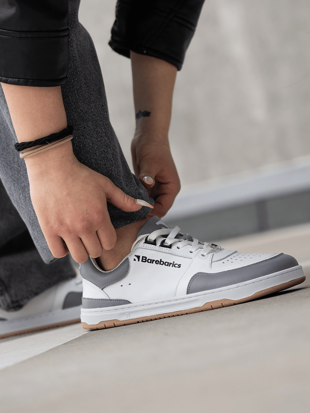 Barefoot Sneakers Barebarics Wave - White & Grey - Barefoot Shoe Store