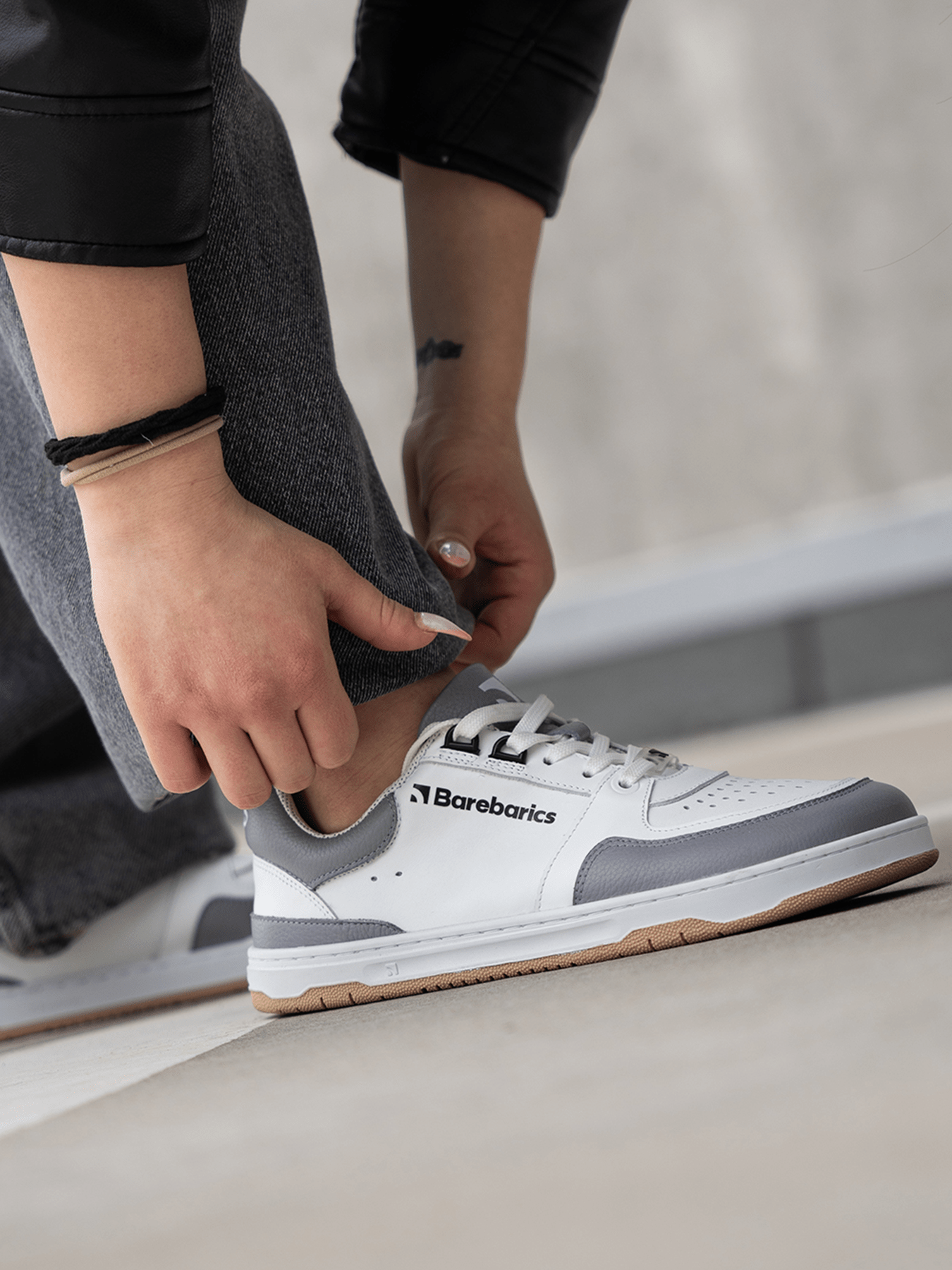 Barefoot Sneakers Barebarics Wave - White & Grey - Barefoot Shoe Store