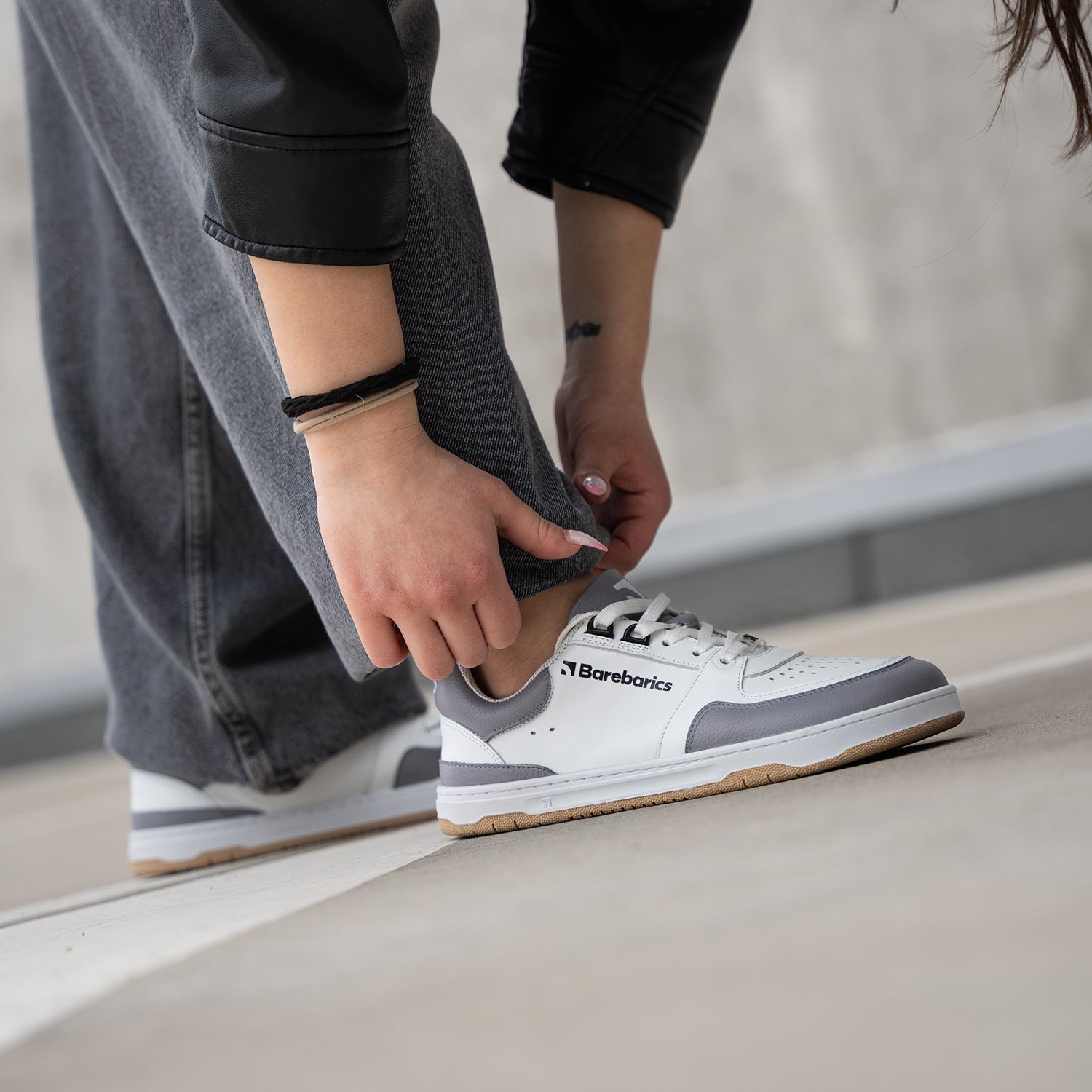 Barefoot Sneakers Barebarics Wave - White & Grey - Barefoot Shoe Store