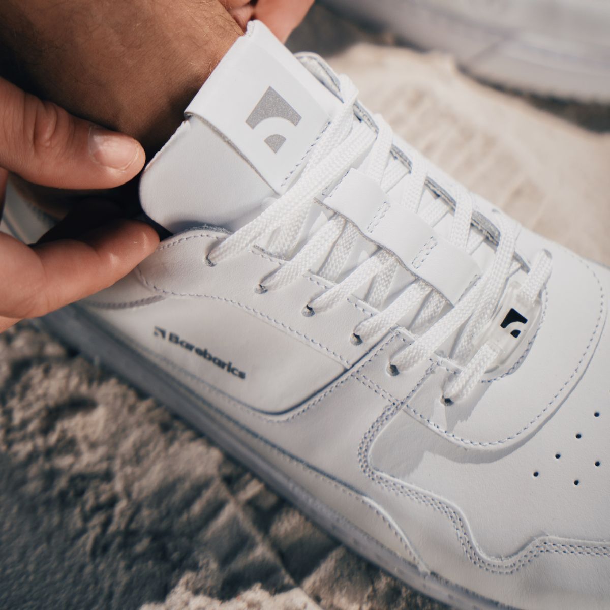 Barefoot Sneakers Barebarics Zing - All White - Leather - Barefoot Shoe Store