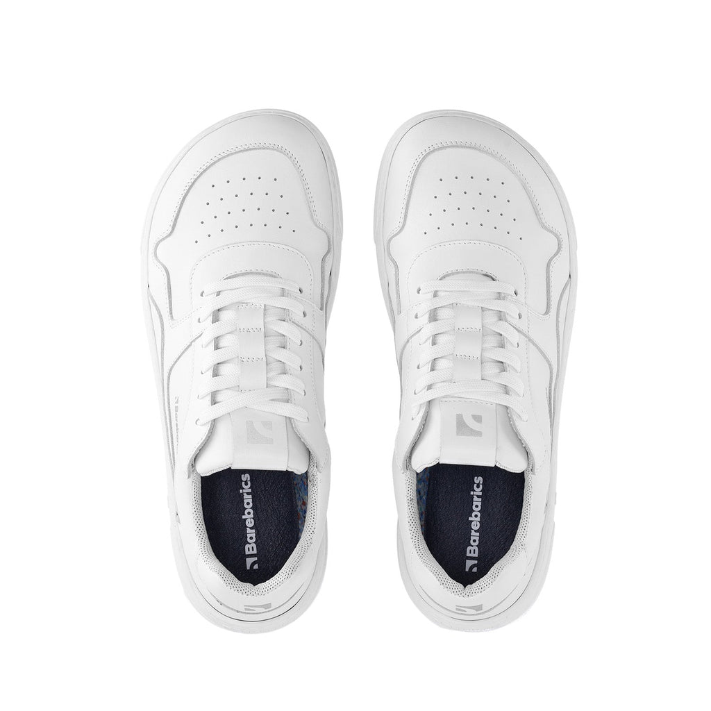 Barefoot Sneakers Barebarics Zing - All White - Leather - Barefoot Shoe Store