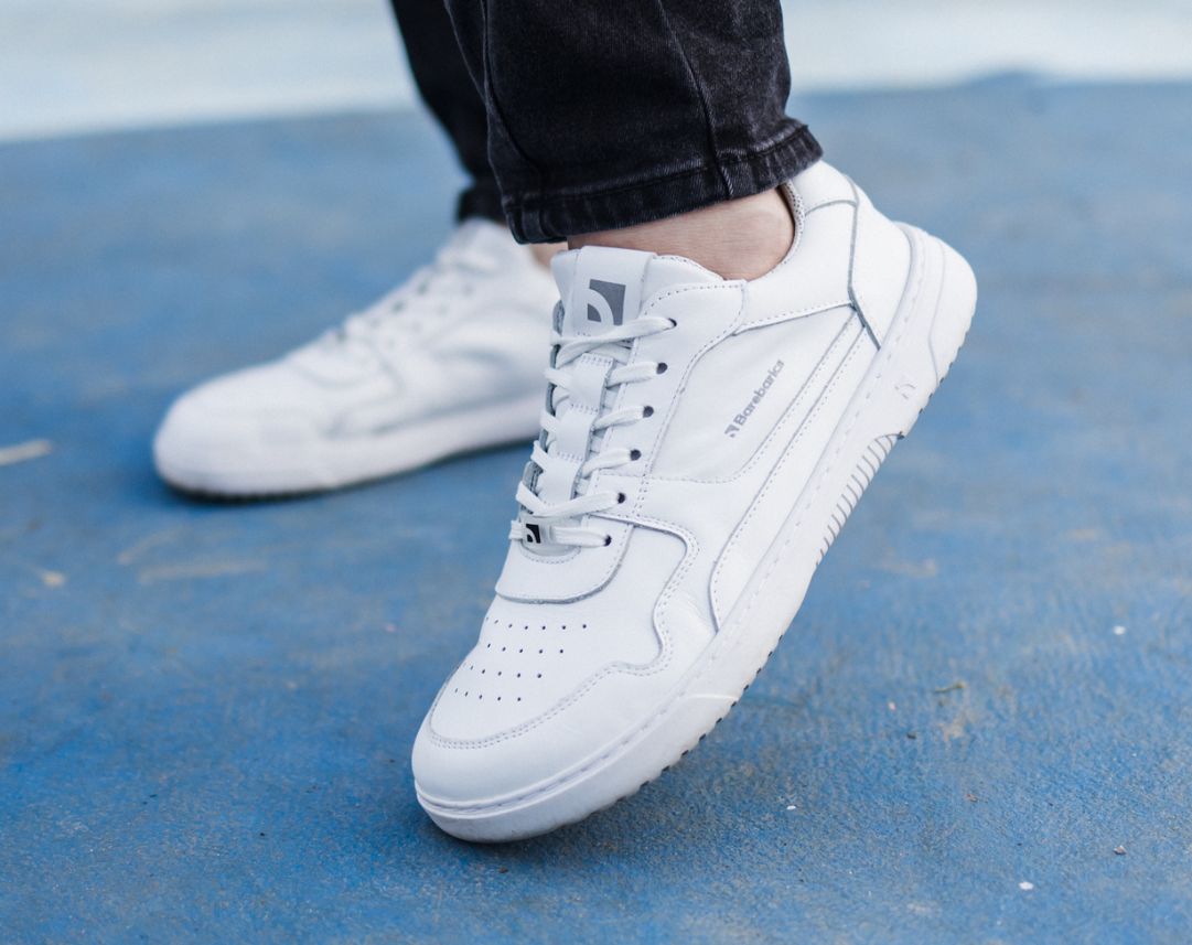 Barefoot Sneakers Barebarics Zing - All White - Leather - Barefoot Shoe Store