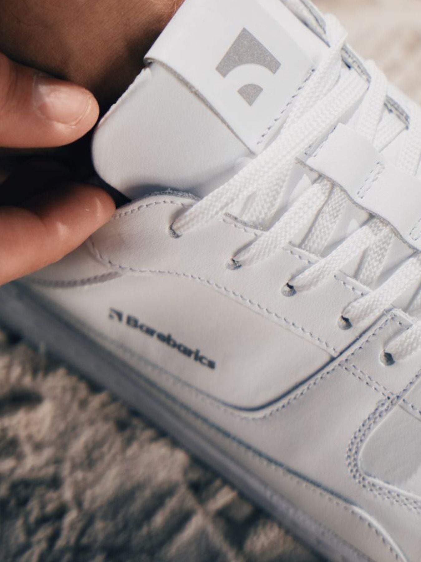 Barefoot Sneakers Barebarics Zing - All White - Leather - Barefoot Shoe Store