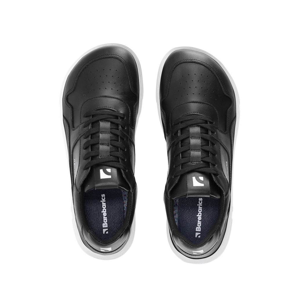 Barefoot Sneakers Barebarics Zing - Black & White - Leather - Barefoot Shoe Store