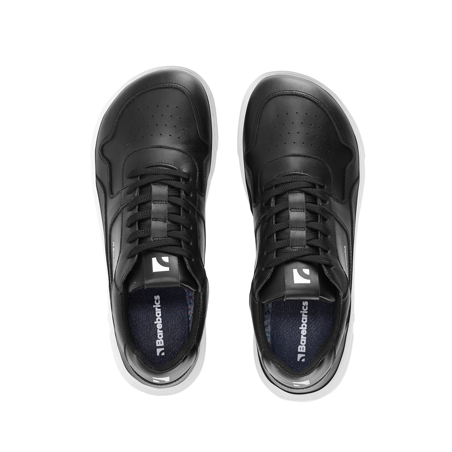 Barefoot Sneakers Barebarics Zing - Black & White - Leather - Barefoot Shoe Store