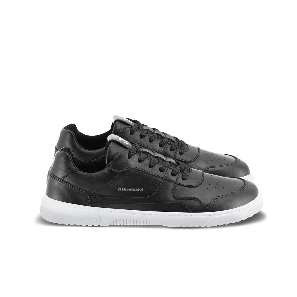 Barefoot Sneakers Barebarics Zing - Black & White - Leather - Barefoot Shoe Store